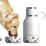 Asobu Dog Bowl Attached to Stainless Steel Insulated Travel Pet Bottle 1 Litre