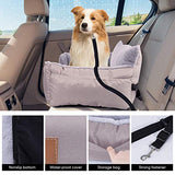 Dog Travel Car Carrier Bed with Storage Pocket and Clip-on Safety Leash
