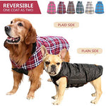 Kuoser British Style Plaid Dog Winter Coat
